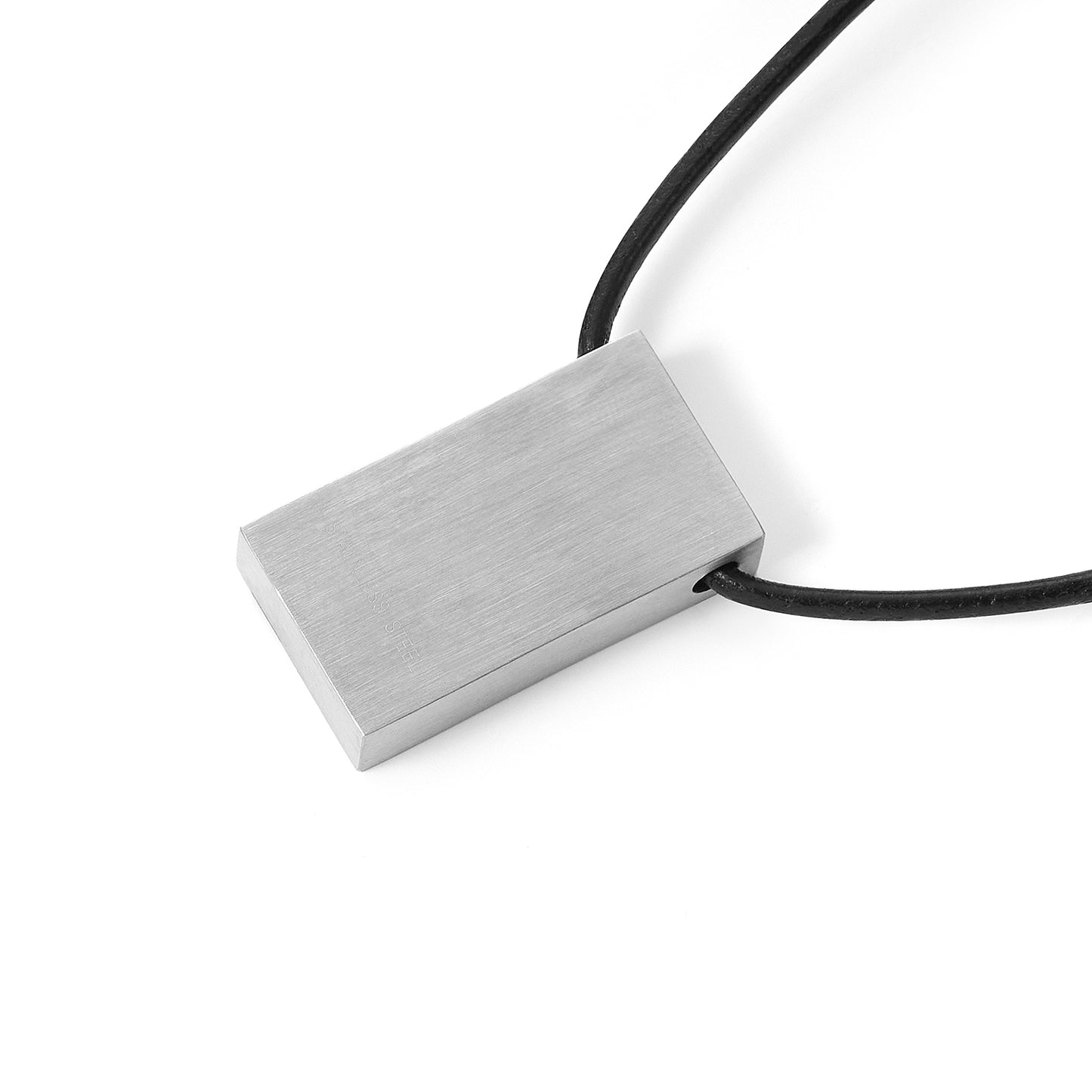 Stainless steel striped cubic zirconia pendant with necklace