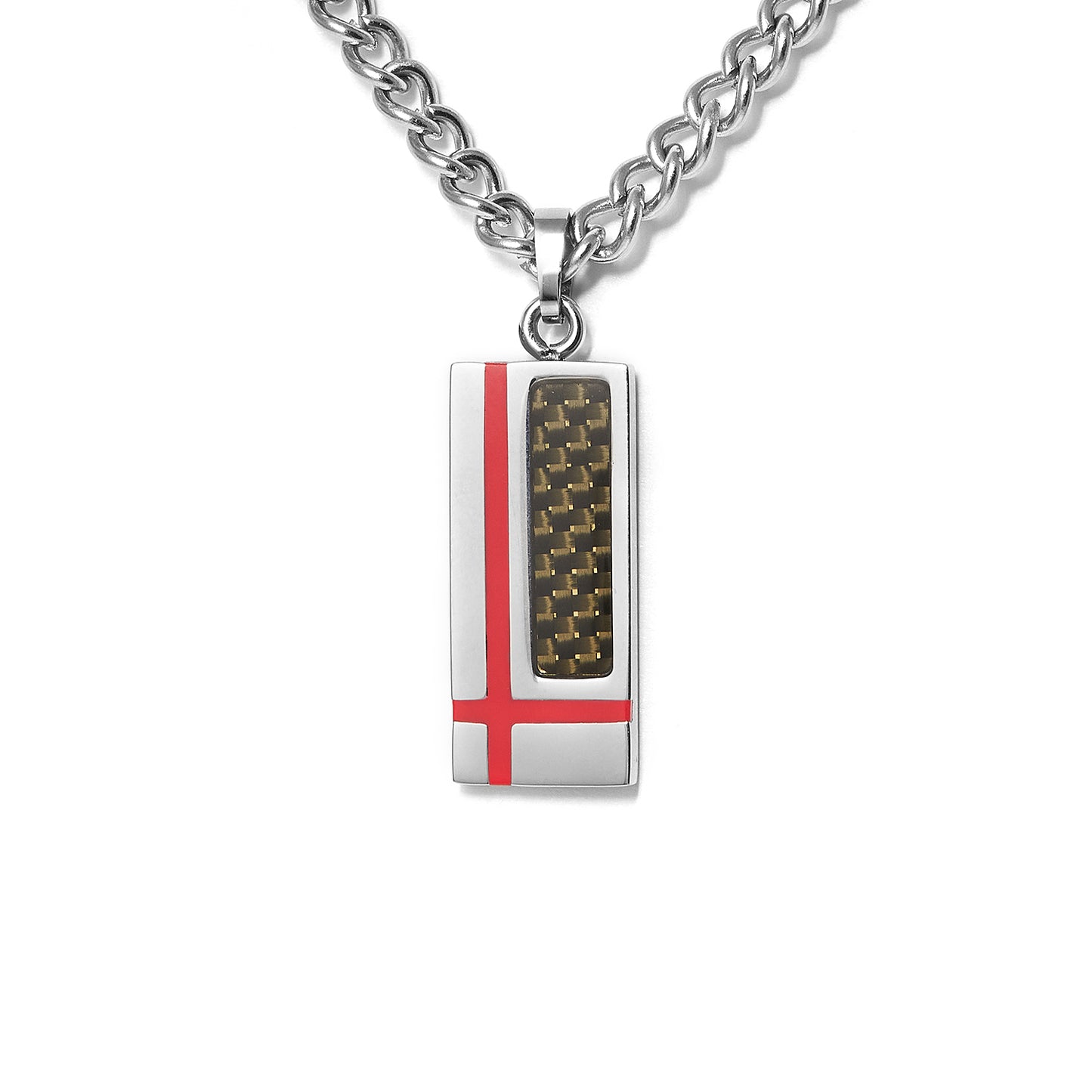 Double Open Heart Stainless Steel Pendant Necklace For Men