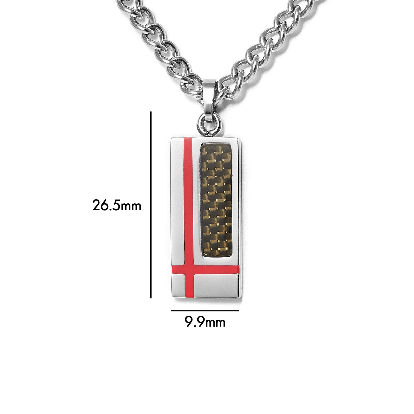 Double Open Heart Stainless Steel Pendant Necklace For Men