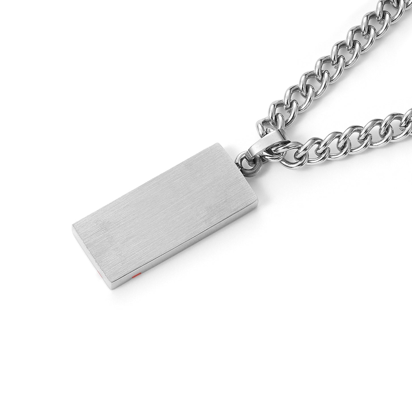 Double Open Heart Stainless Steel Pendant Necklace For Men