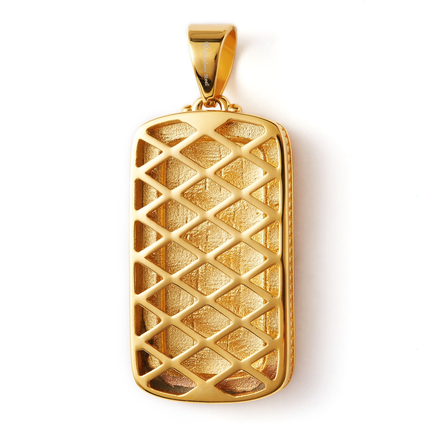 Yellow Gold Stainless Steel Freemason Masonic Square Pendant Necklace