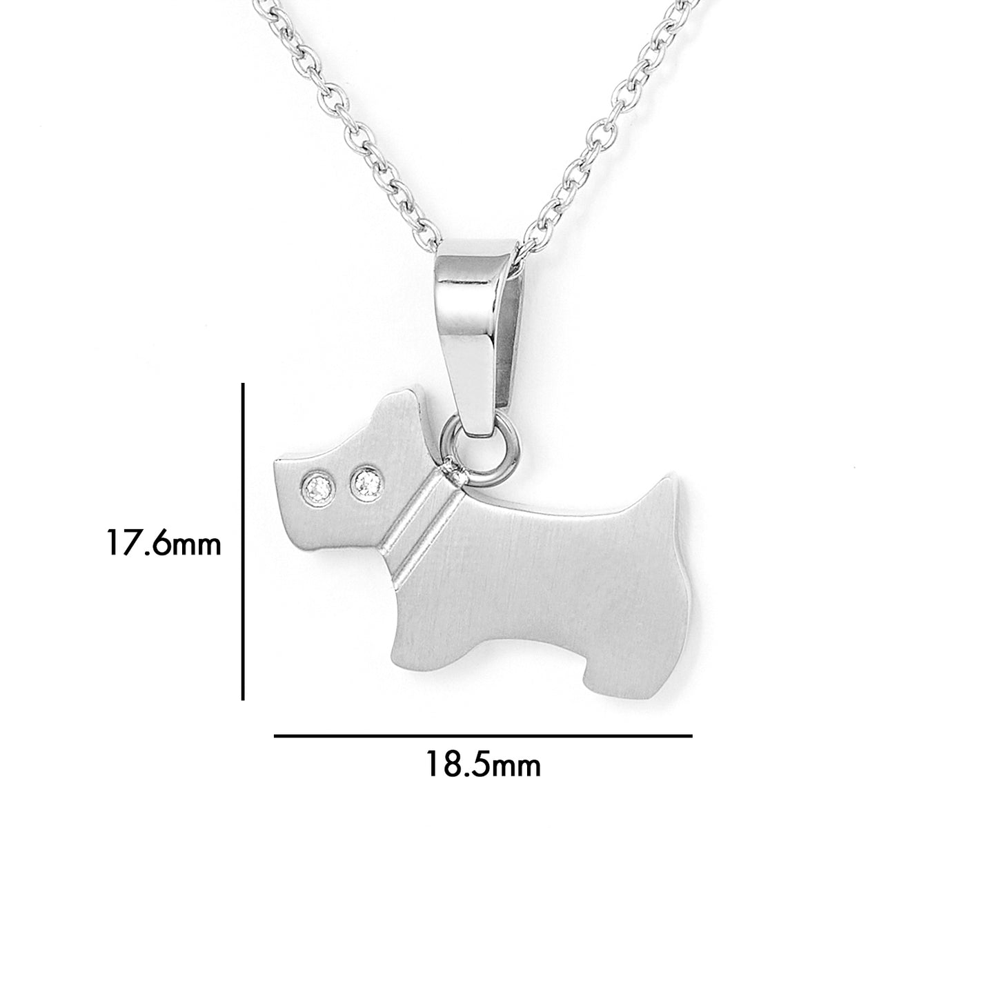 Stainless steel dog pendant with chain