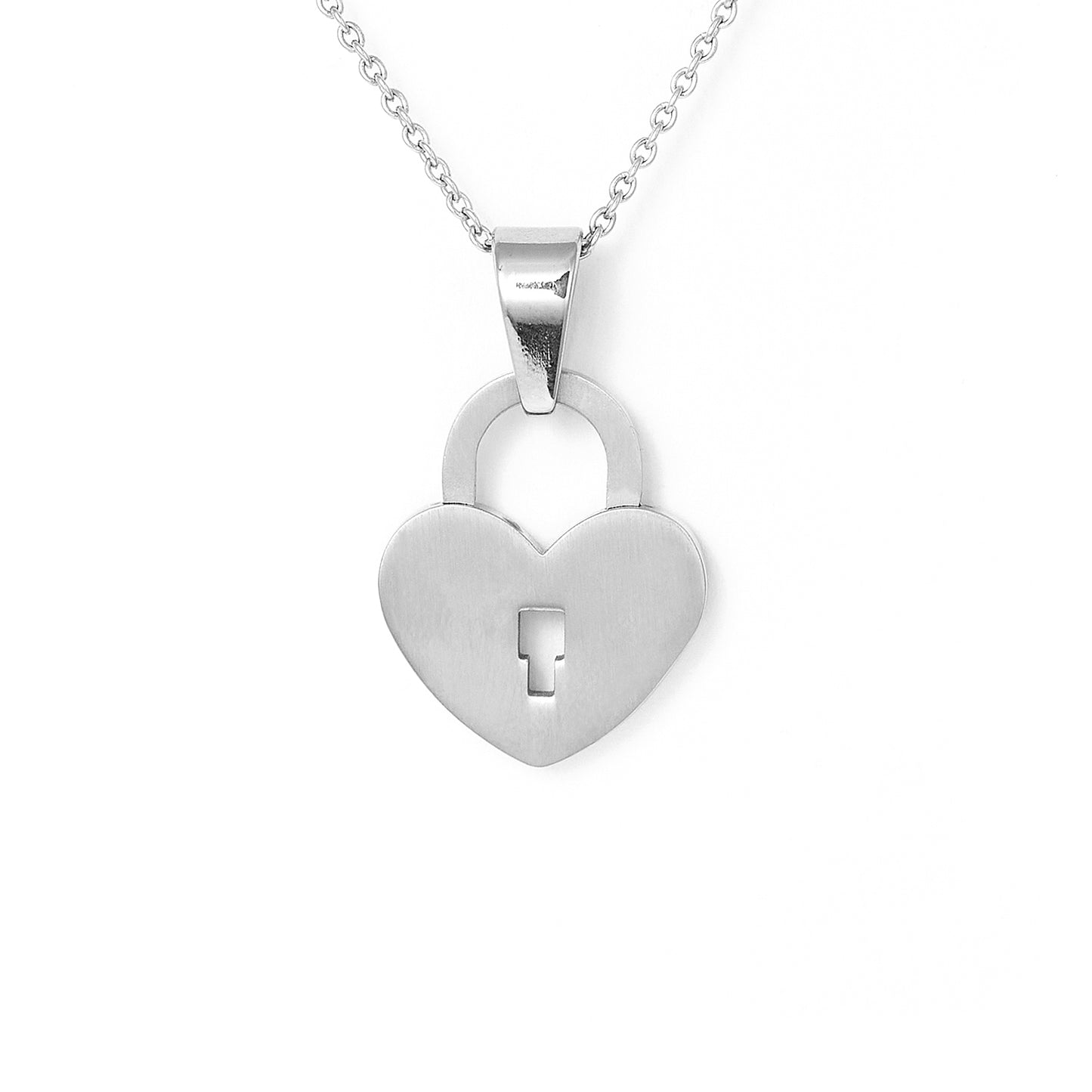 Stainless steel heart shape lock pendant with chain