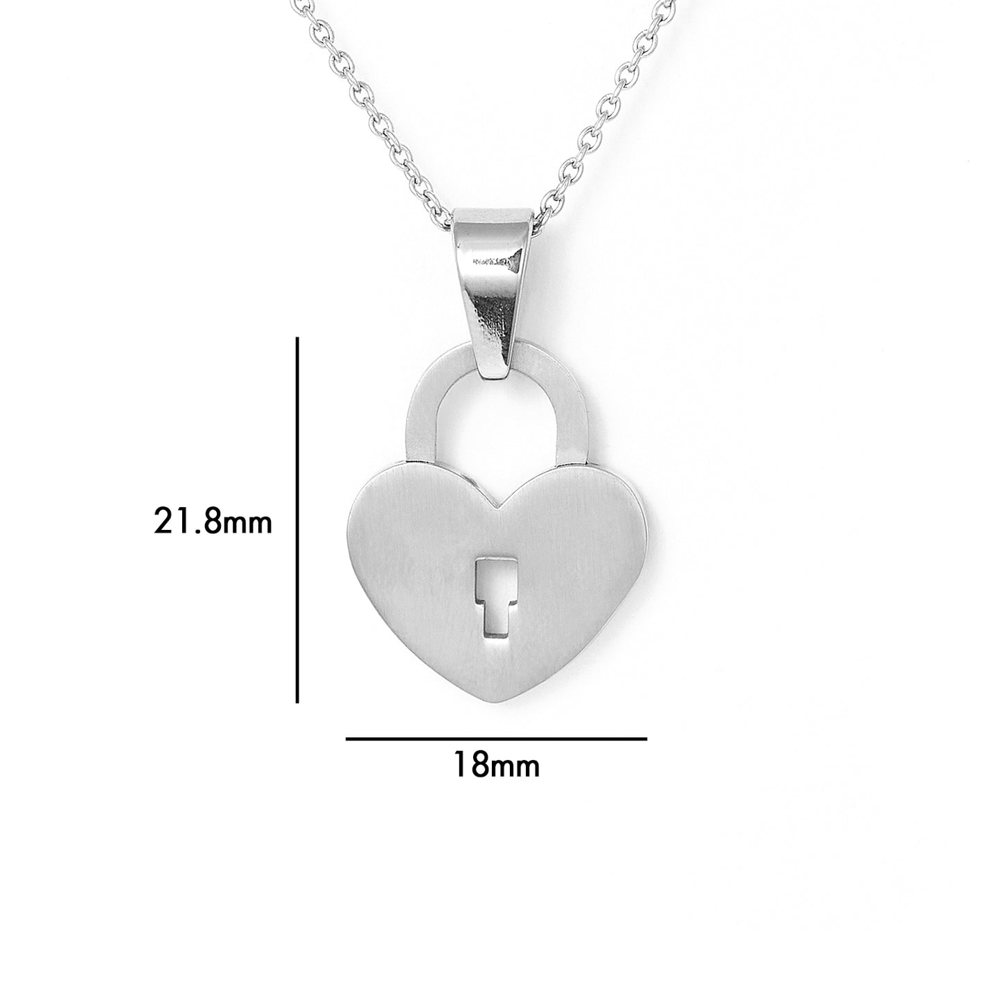 Stainless steel heart shape lock pendant with chain
