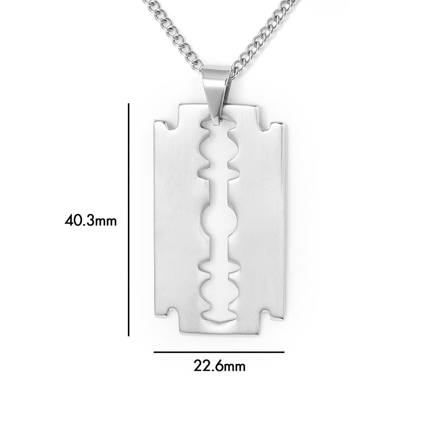 Stainless Steel Stylish Blade Locket With Chain For Boys Mens with chain