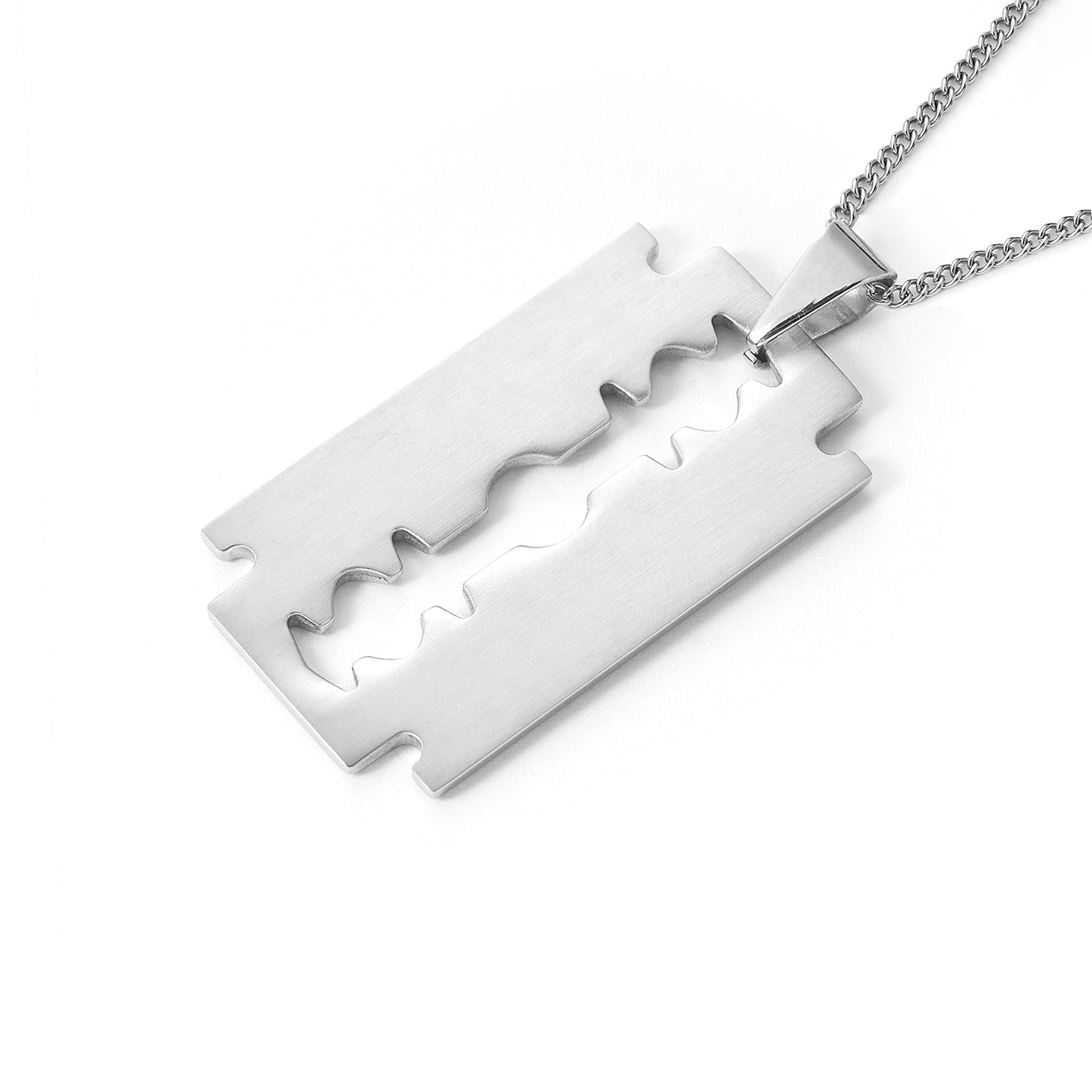 Stainless Steel Stylish Blade Locket With Chain For Boys Mens with chain