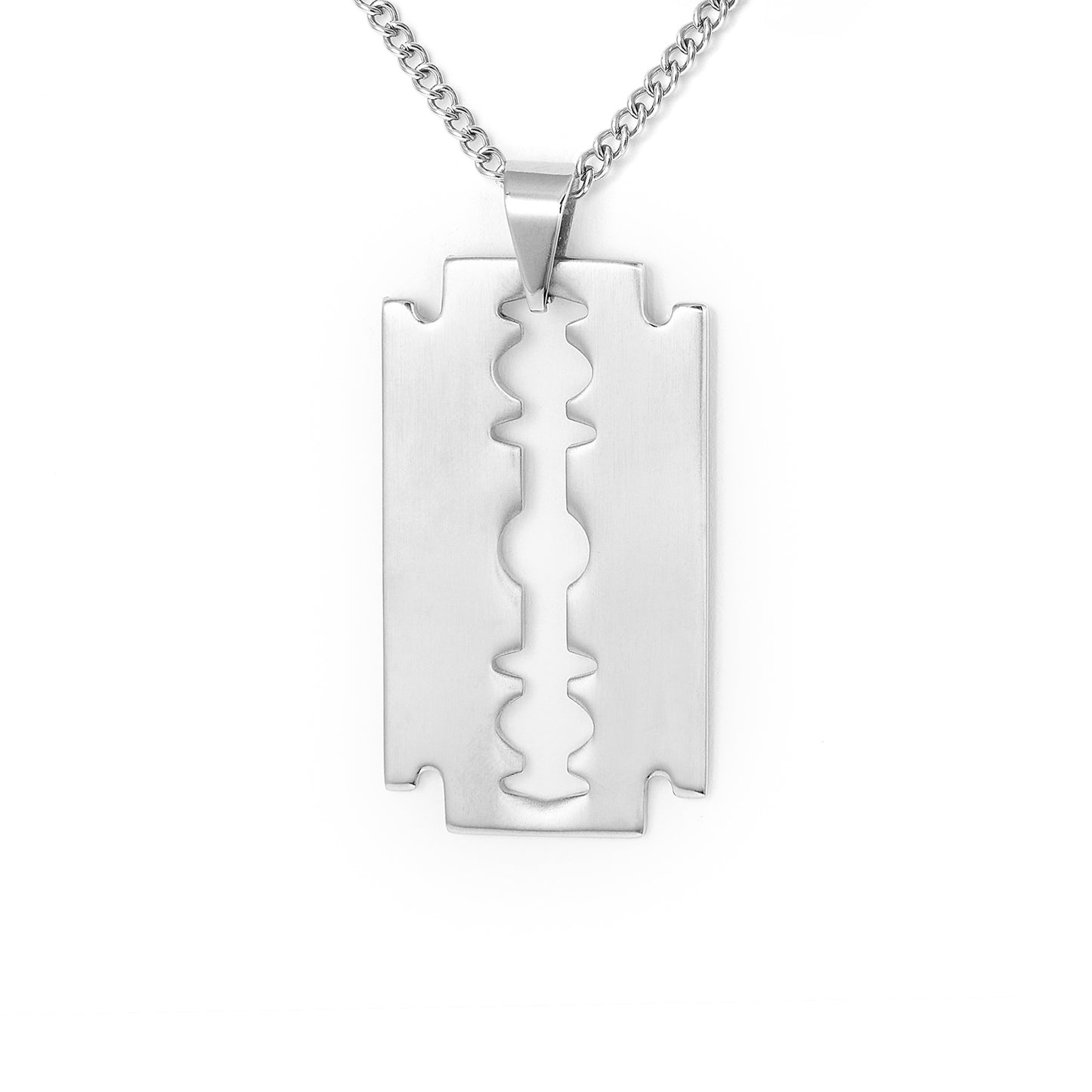 Stainless Steel Stylish Blade Locket With Chain For Boys Mens with chain