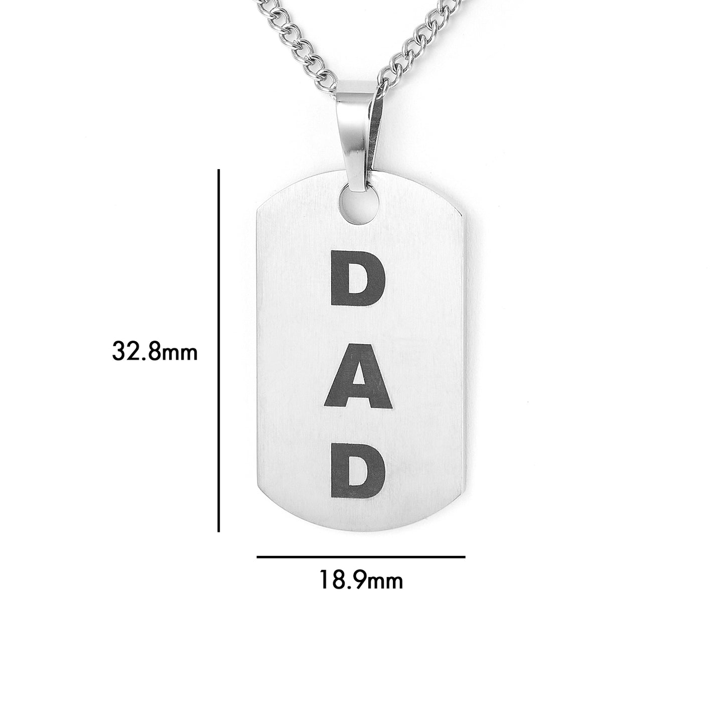 Personalized Vertical Bar DAD Pendant Engravable
