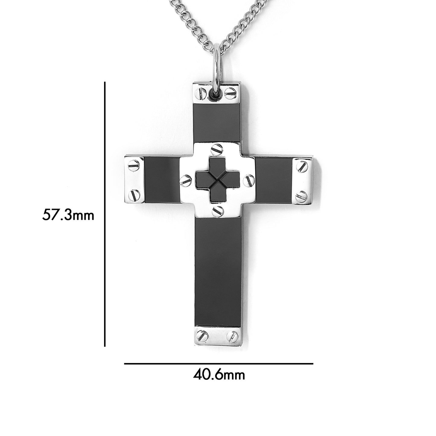 Christian Cross Religious Pendant in Stainless Steel