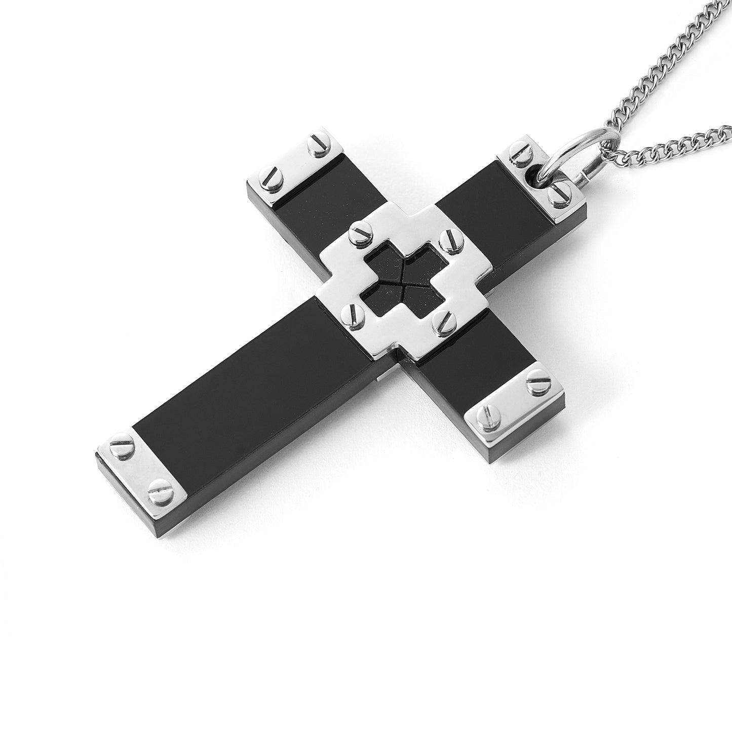 Christian Cross Religious Pendant in Stainless Steel