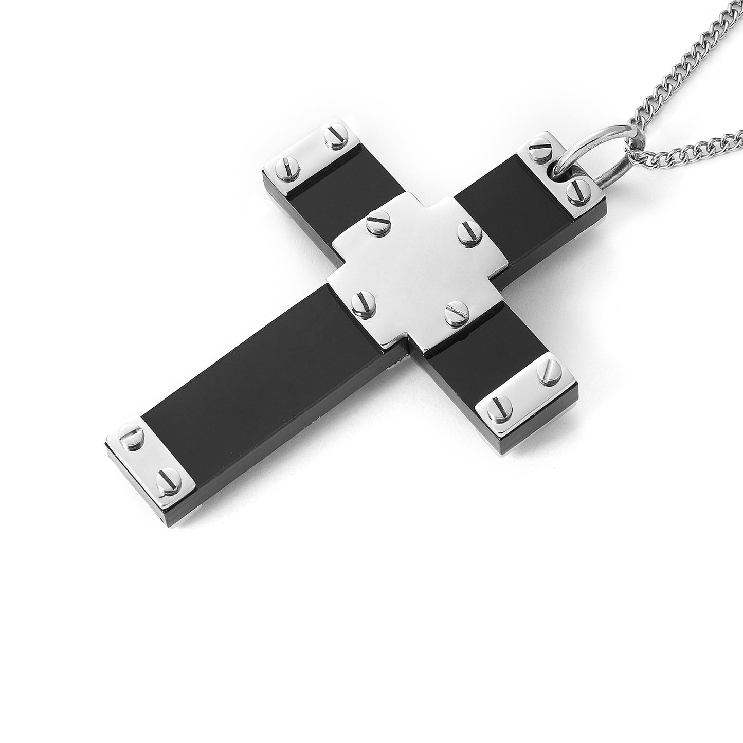 Christian Cross Religious Pendant in Stainless Steel