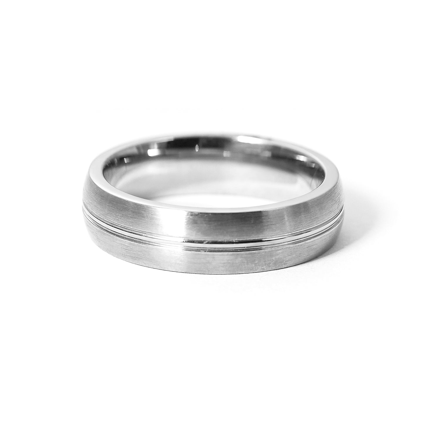 5MM Band Stainless Steel Cubic Zirconia Ring