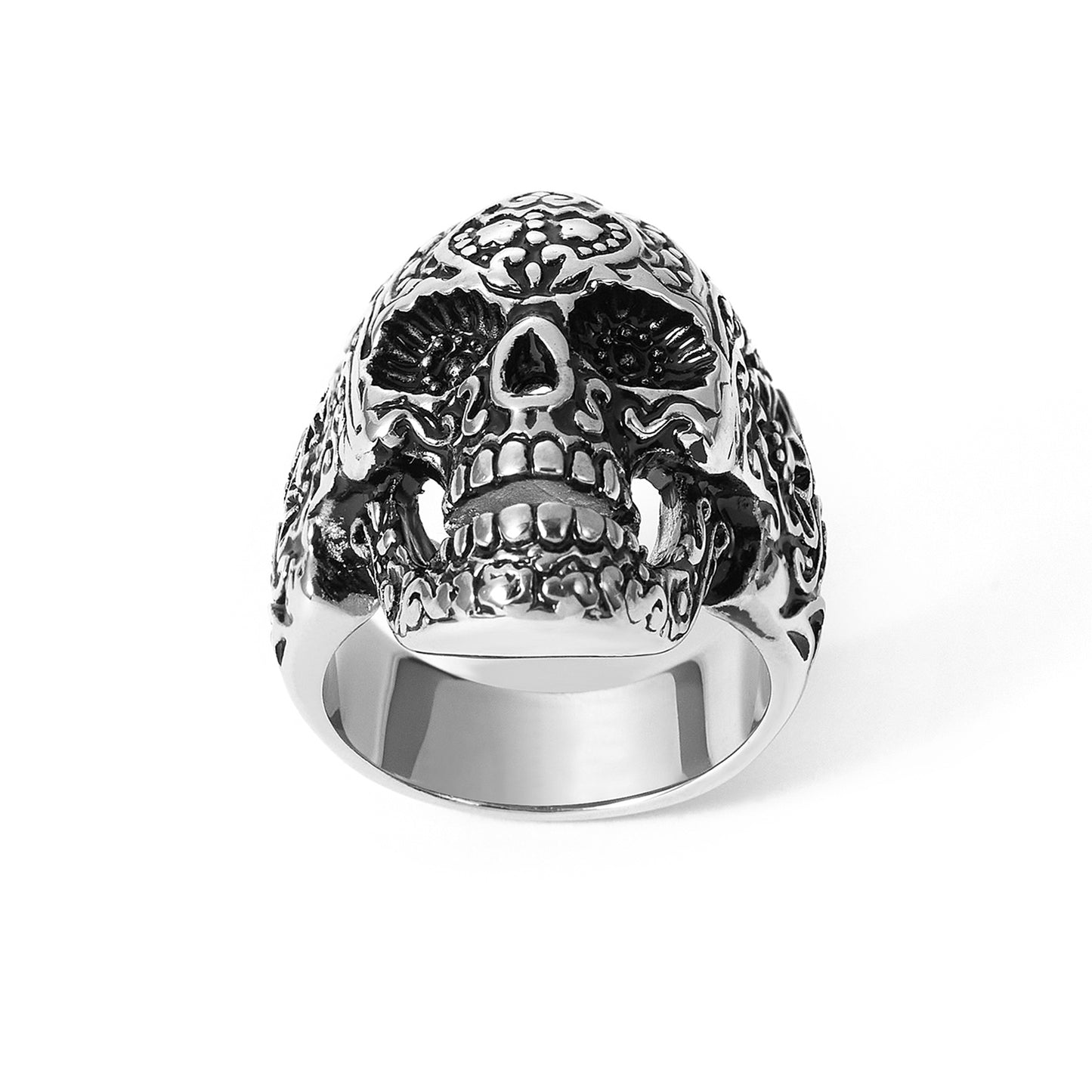 Unisex Skull Solid 925 Stainless Steel Ring Biker Emo Goth Rocker Punk Style