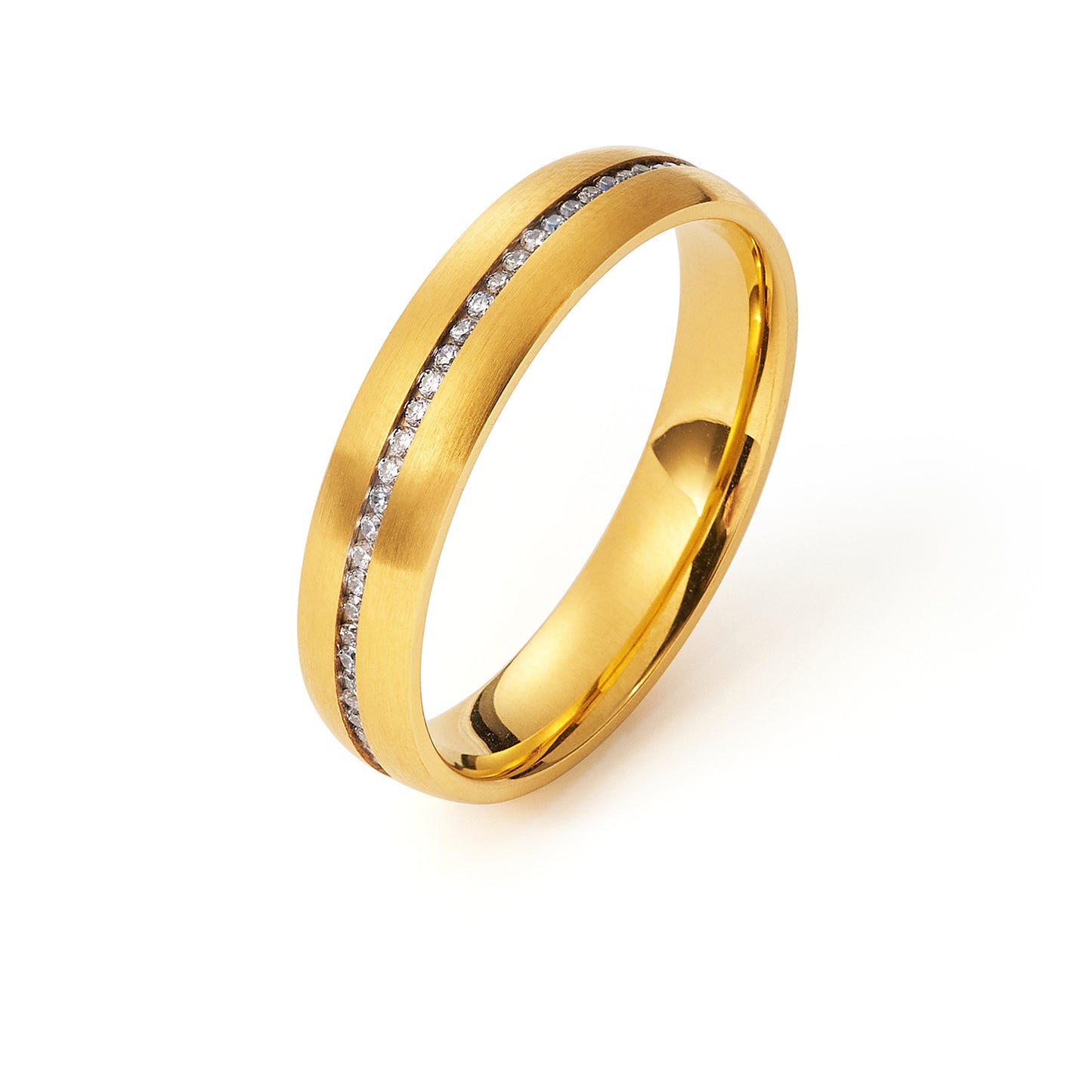 Comfort-Fit Diamond Wedding Stainless steel Ring