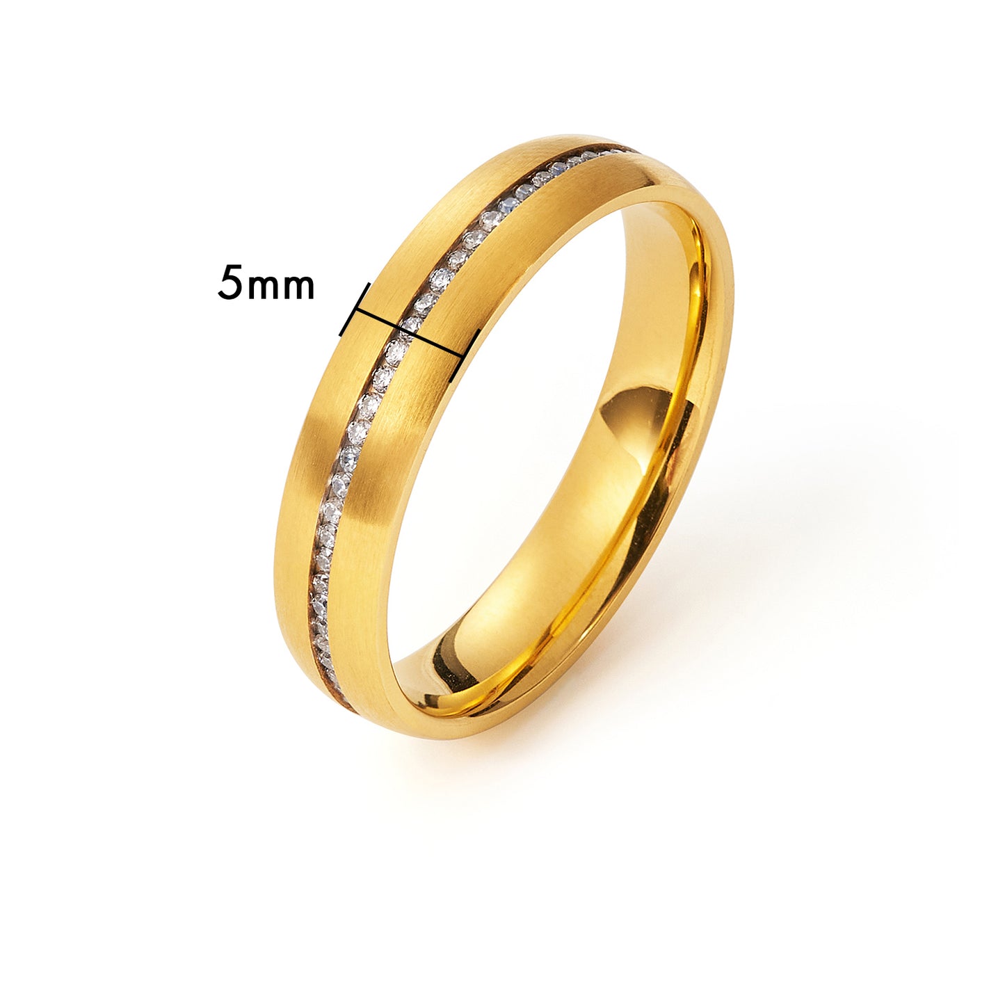 Comfort-Fit Diamond Wedding Stainless steel Ring