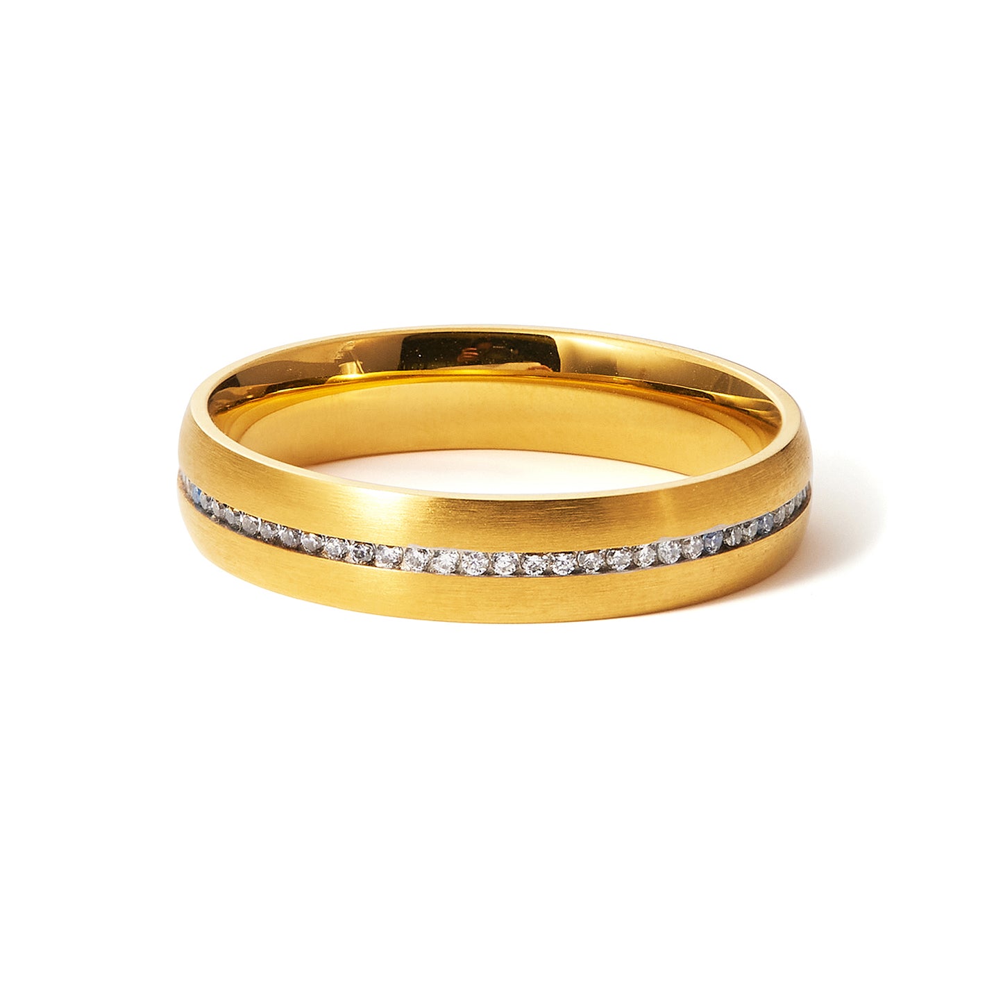 Comfort-Fit Diamond Wedding Stainless steel Ring