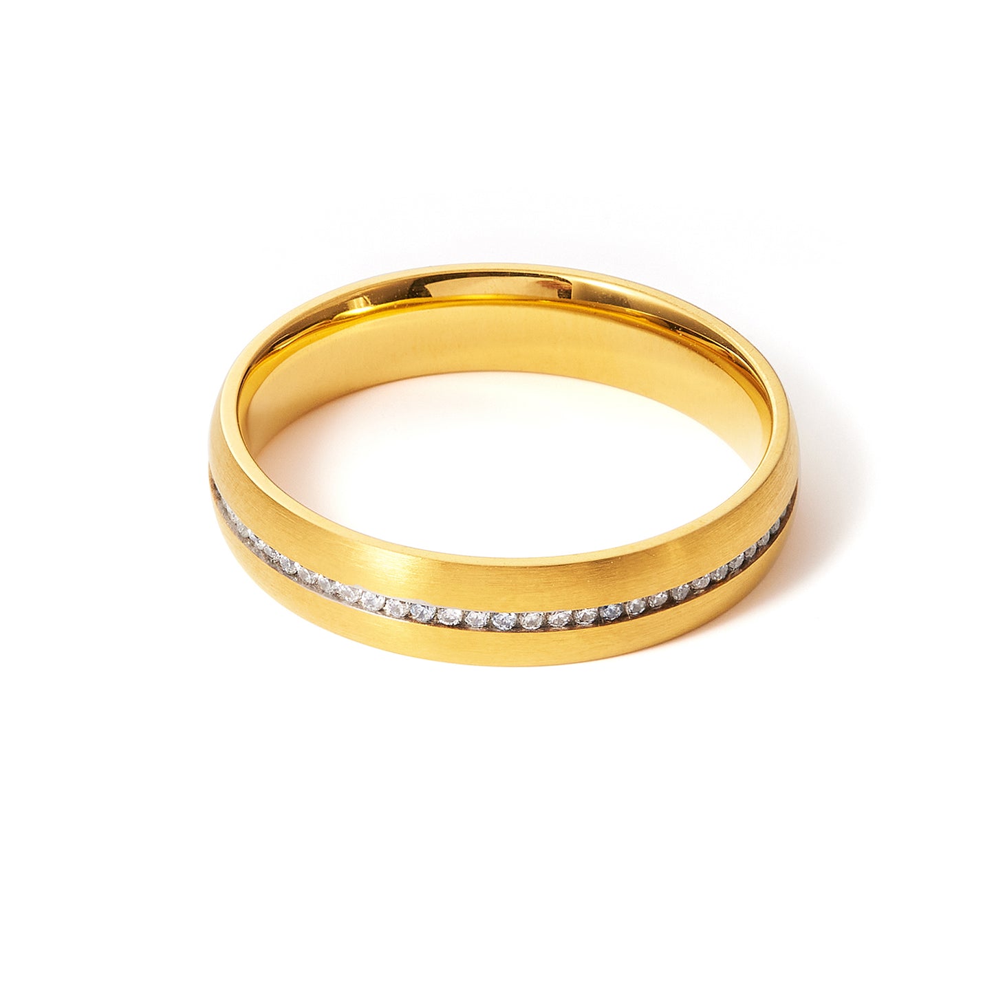 Comfort-Fit Diamond Wedding Stainless steel Ring