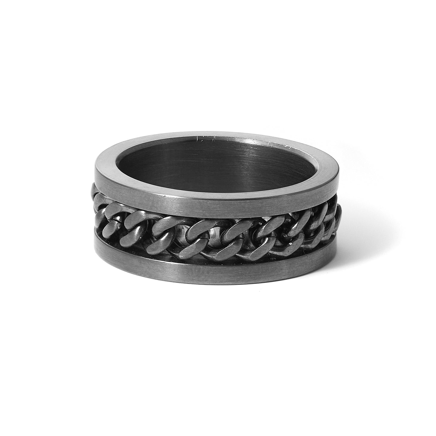 Ring Cuban Link Chain Multicolor Stainless Steel Men Women Unisex Wedding Band