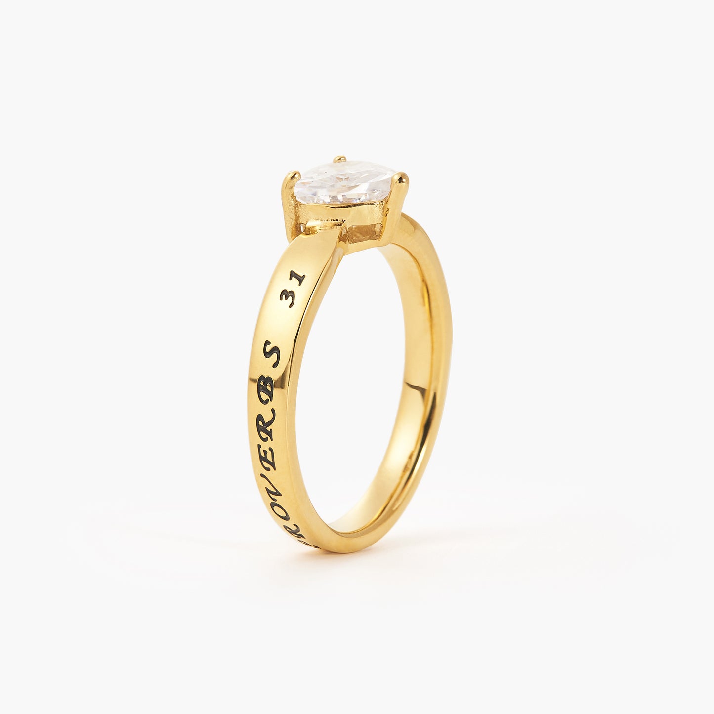 14K Yellow Gold Plated 6-Prong Heart Shape Solitaire Diamond Cz Engagement Promise Statement Anniversary Bridal Wedding Ring