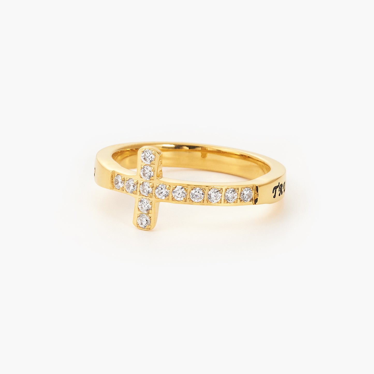 Women Eternity Cubic Zirconia Cross Ring