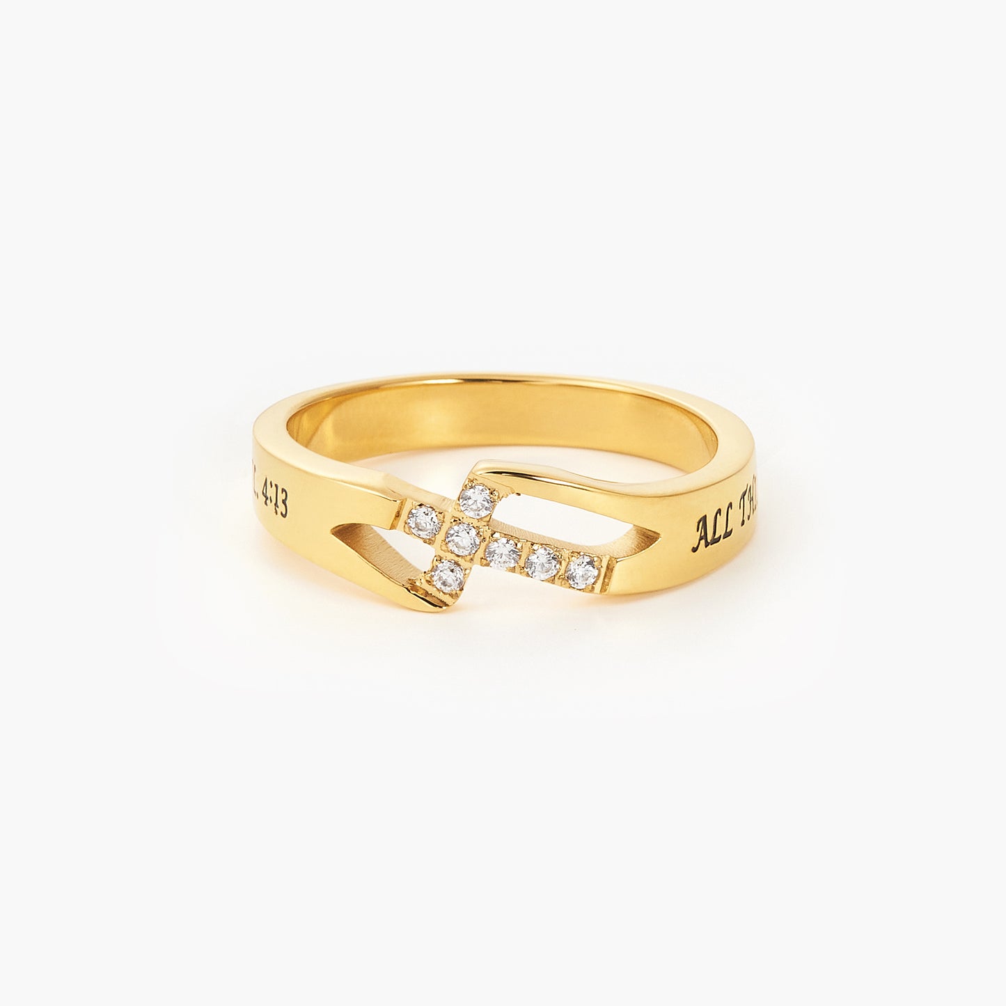 Stainless Steel Women Cross Ring