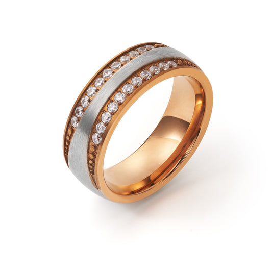 Men’s Wedding Band Rose Gold and Diamonds