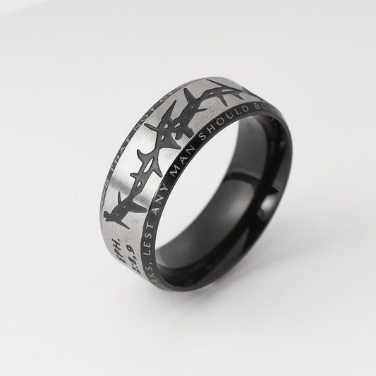 Tungsten Crown of Thorns Ring