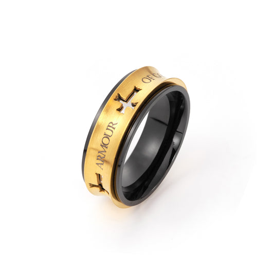 Black Cross Ring Stainless Steel for Men