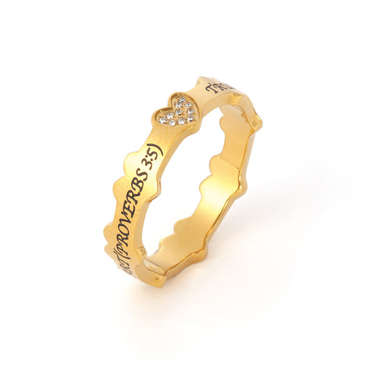 Yellow Gold Plated Stainless Steel Ring