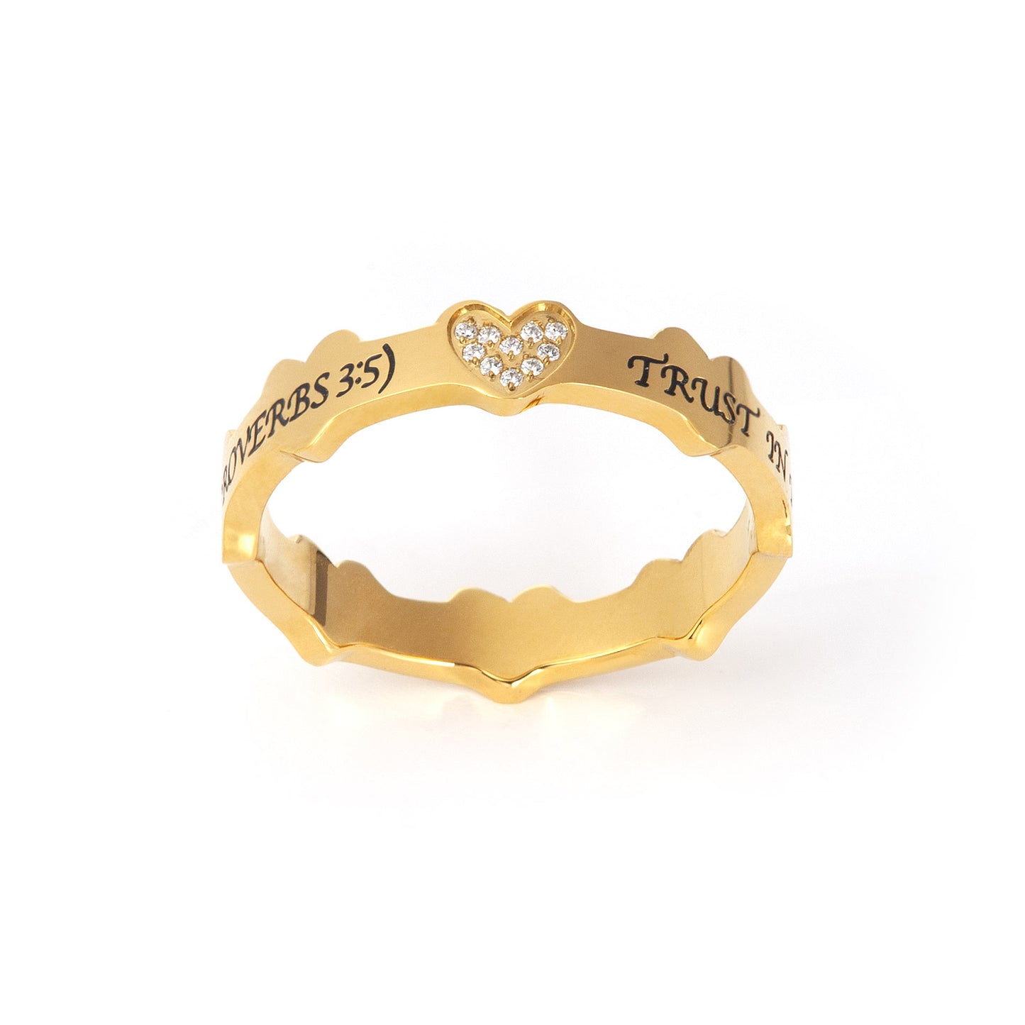 Yellow Gold Plated Stainless Steel Ring