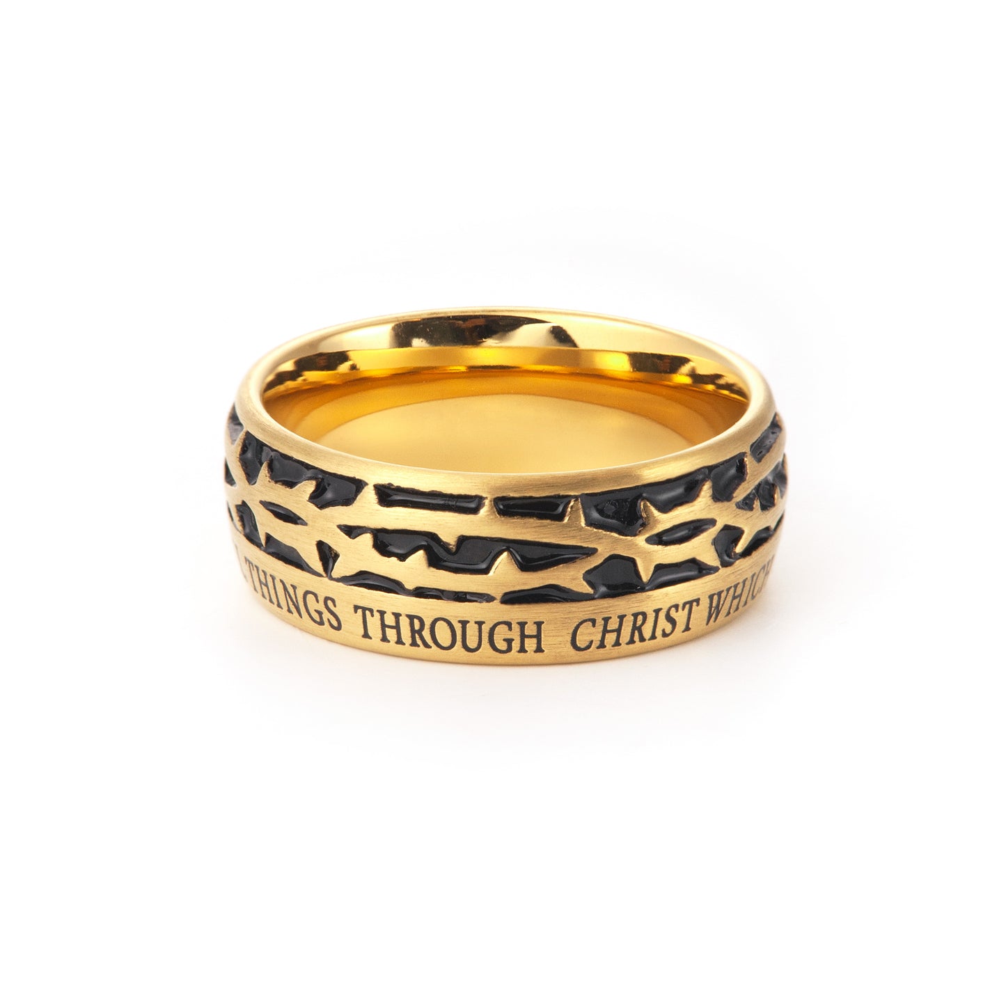 Men's Stainless Steel leopard print Ring Engravable Ring