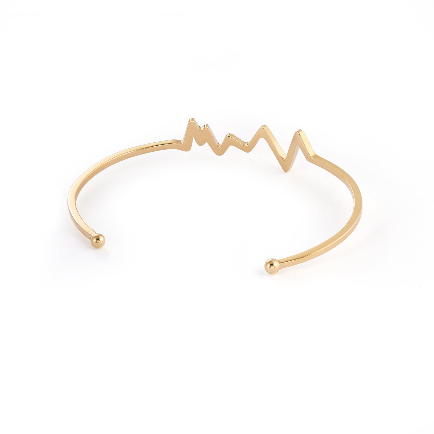 Simple Personality Design ECG Lightning Bracelet Love Couple Heartbeat Frequency Bangle