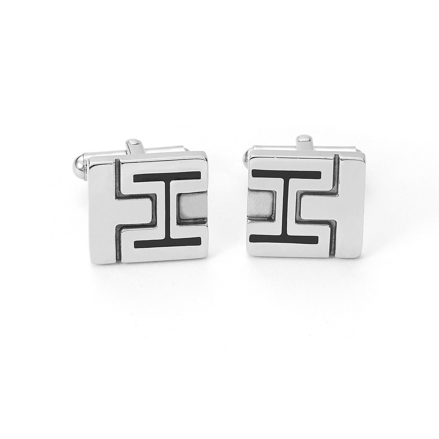 Logo-Embossed Stainless Steel Cufflinks