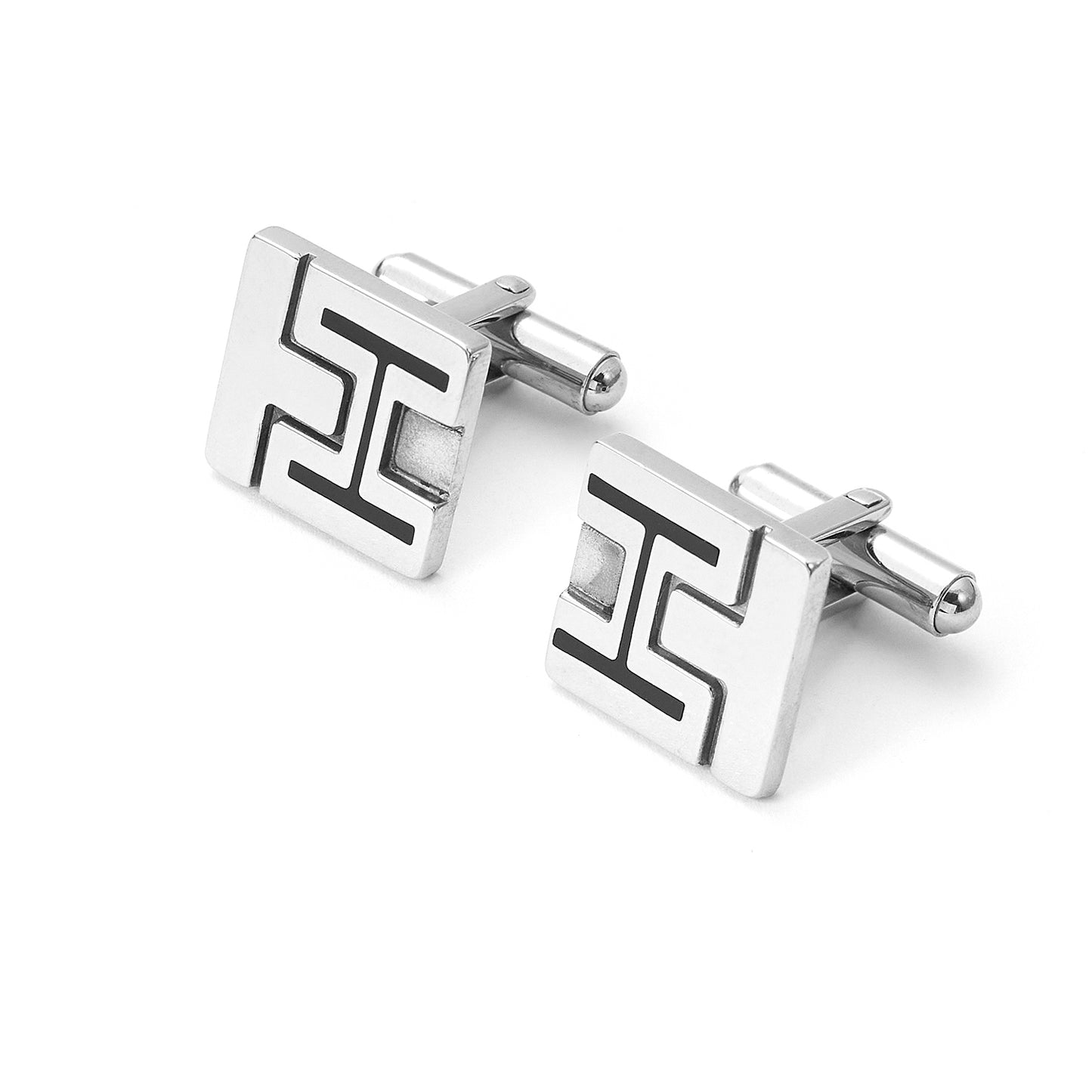 Logo-Embossed Stainless Steel Cufflinks