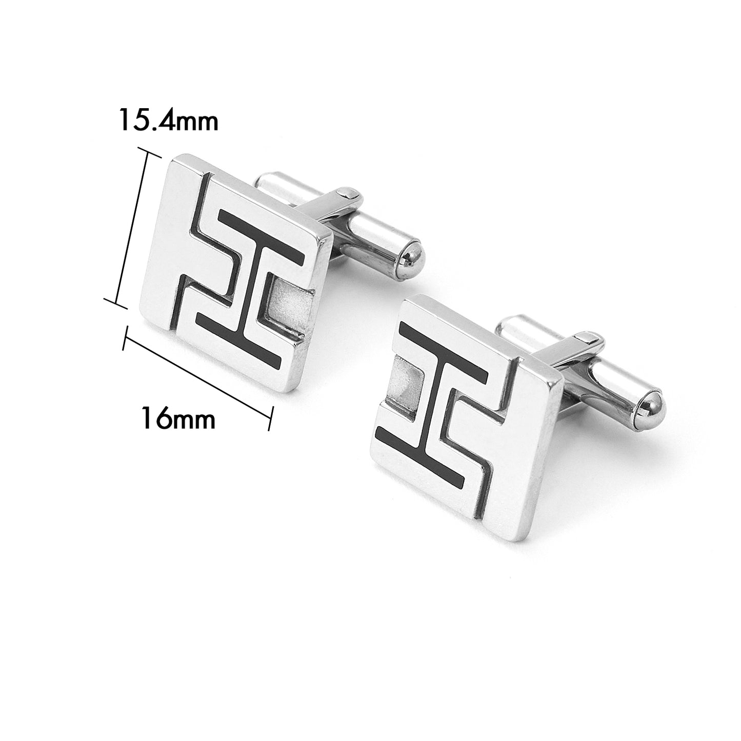 Logo-Embossed Stainless Steel Cufflinks