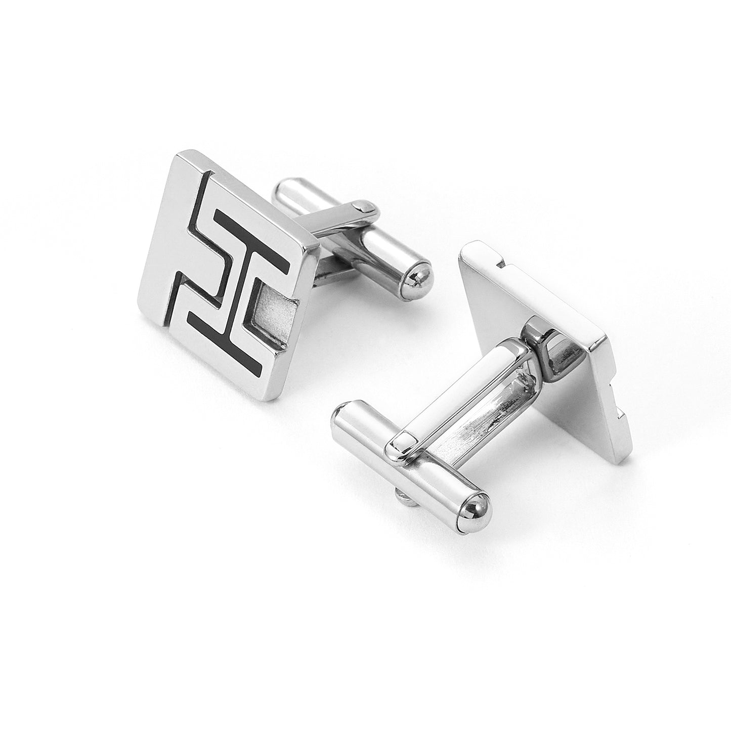 Logo-Embossed Stainless Steel Cufflinks