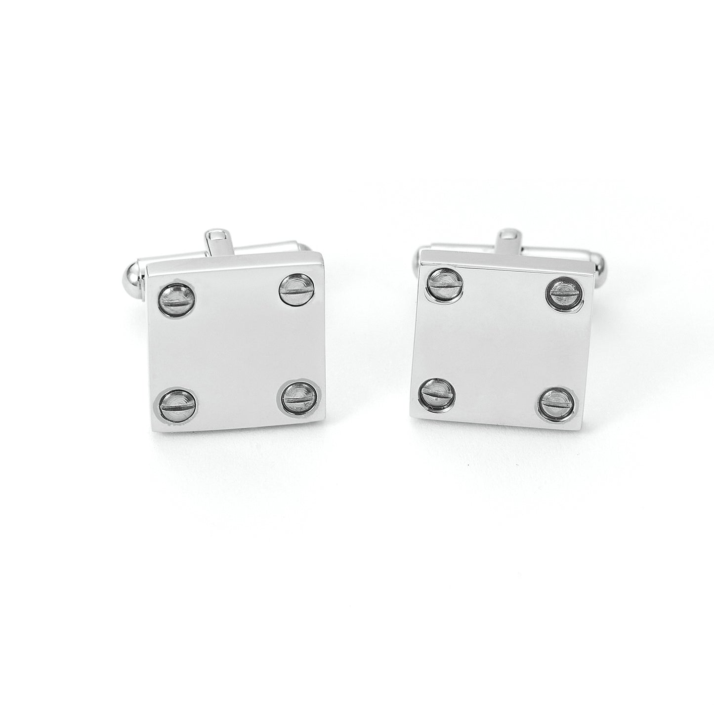 Stainless Steel Square Cufflinks with 4 Screws