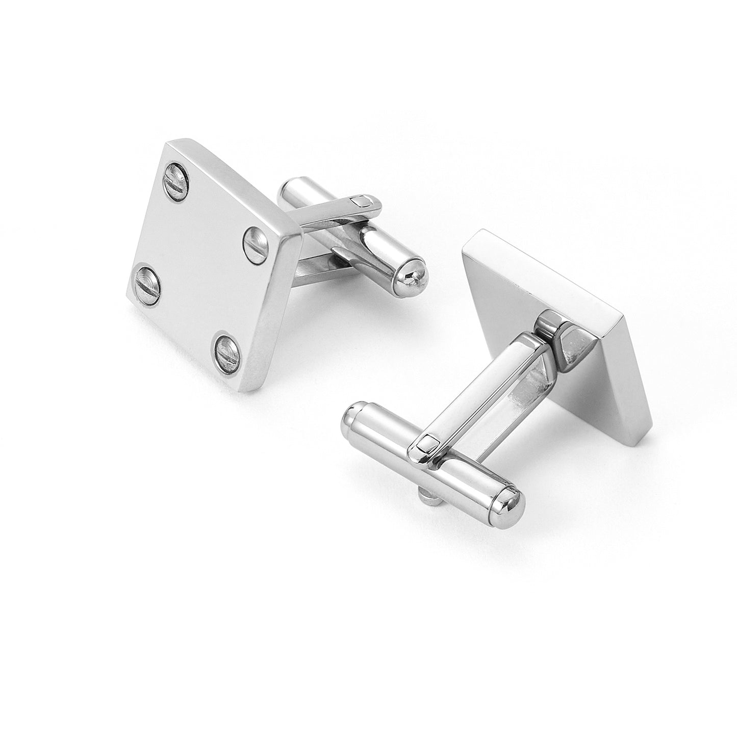 Stainless Steel Square Cufflinks with 4 Screws