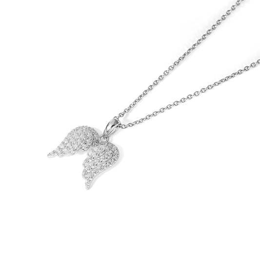 Custom 925 Sterling Silver Vintage Pendant with Angel Wings Exquisite Gift Feather Pendant Men and Women Silver Jewelry