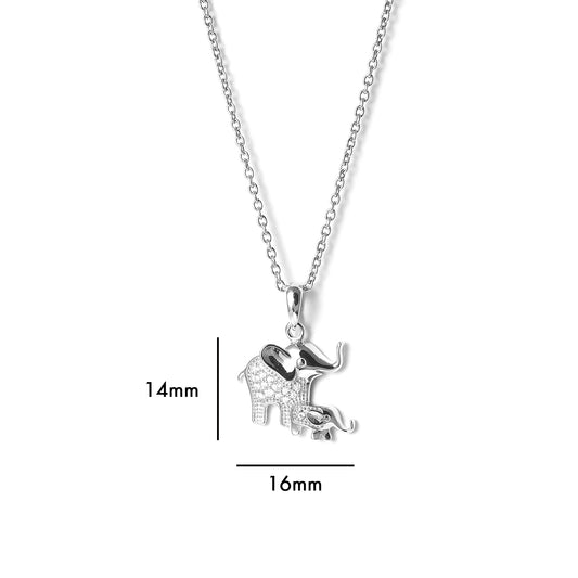 Wholesale 925 sterling silver women jewelry lucky baby elephant pendant necklace