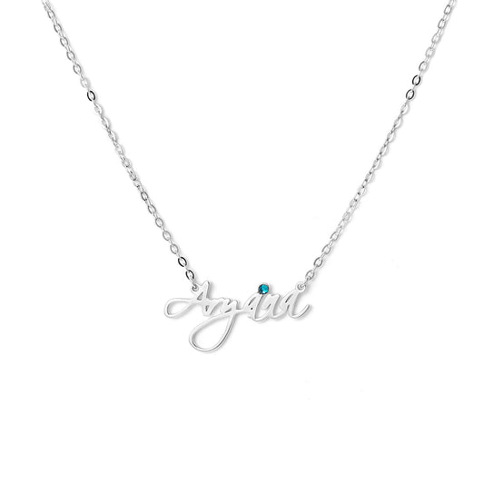 Customization sterling silver letter pendant with 16 inches + 2 inches necklace