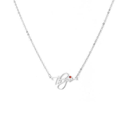 Custom sterling silver letter pendant with 16 inches + 2 inches necklace