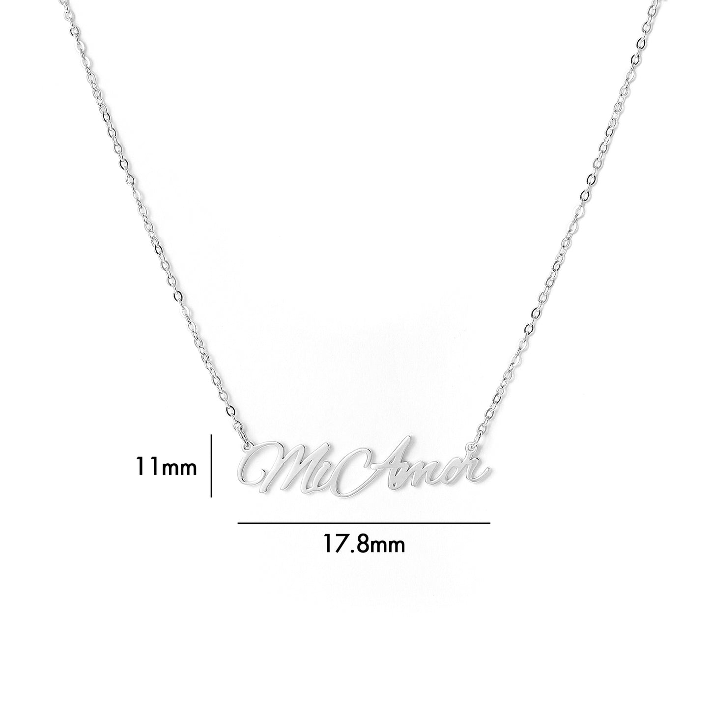 Customized 925 silver Logo letter Pendant charms with 18 inches necklace