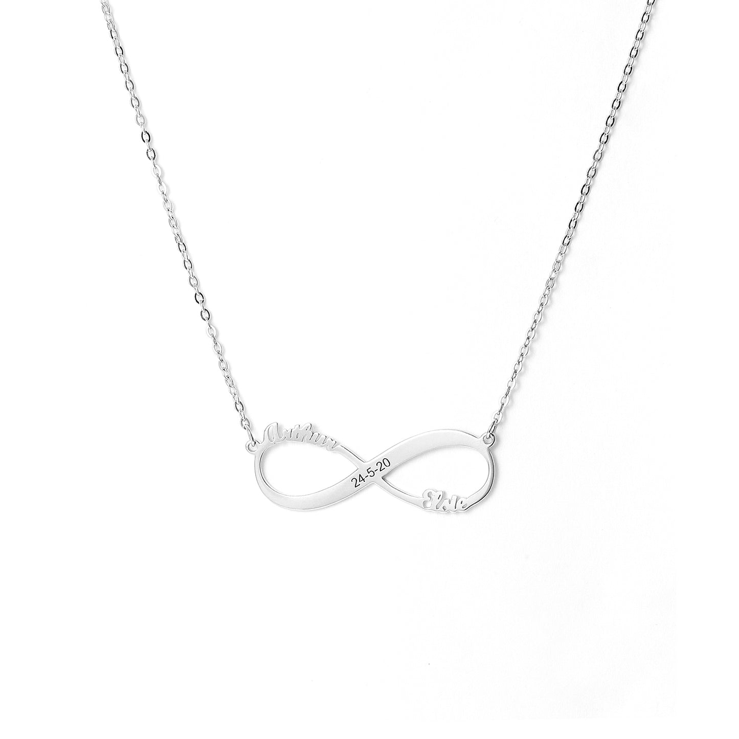 Horizontal Infinity Sterling silver Pendant with 18 inches necklace