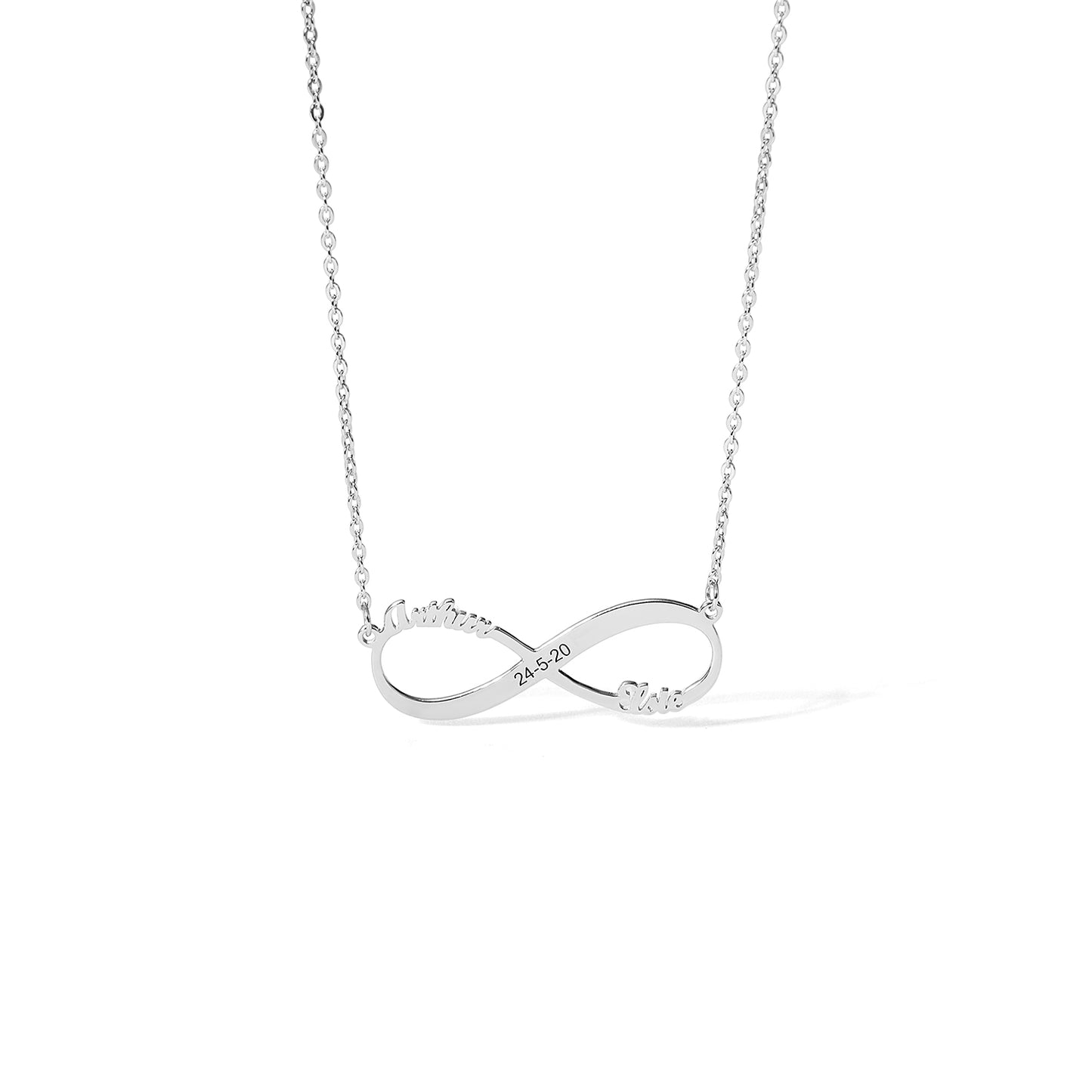 Horizontal Infinity Sterling silver Pendant with 18 inches necklace