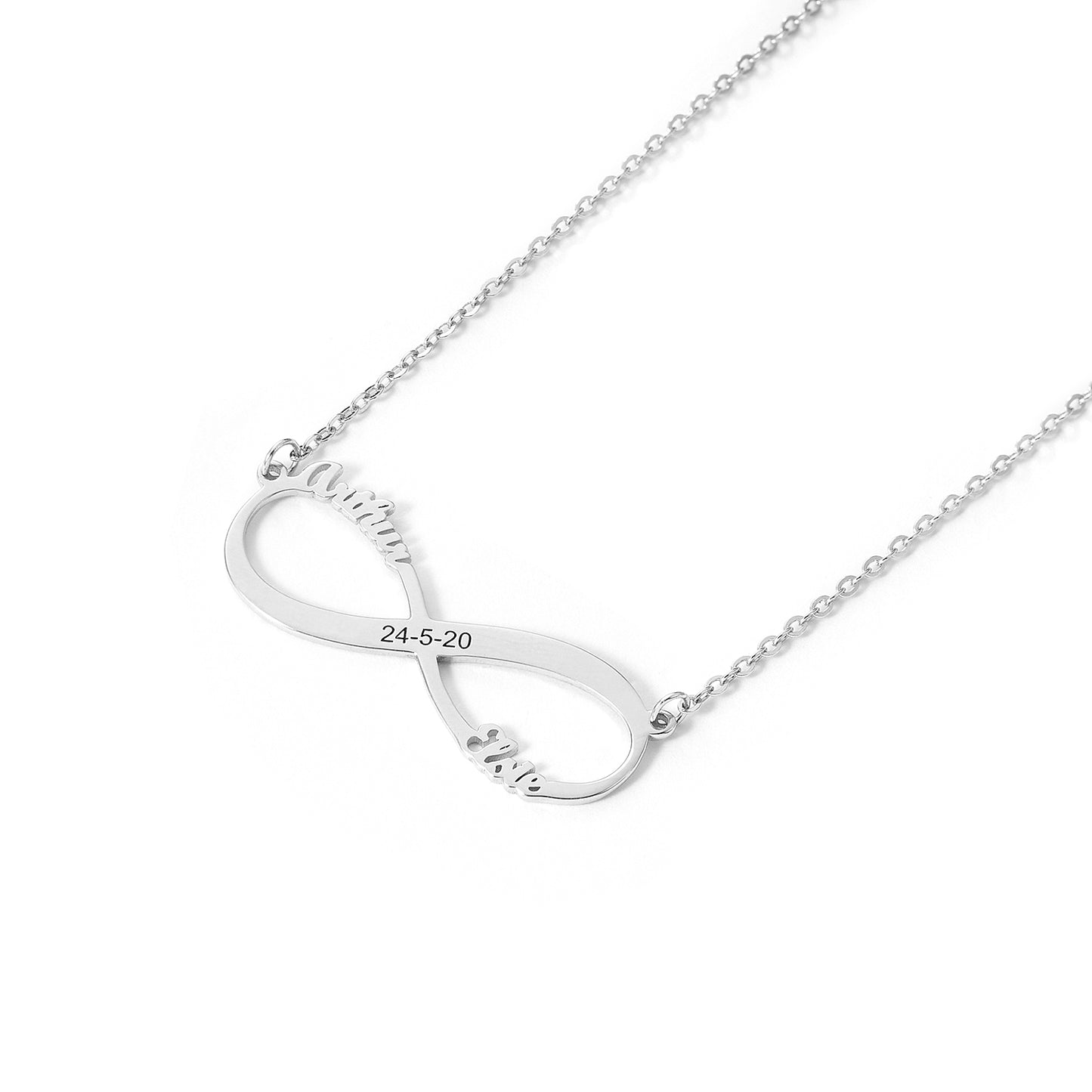 Horizontal Infinity Sterling silver Pendant with 18 inches necklace