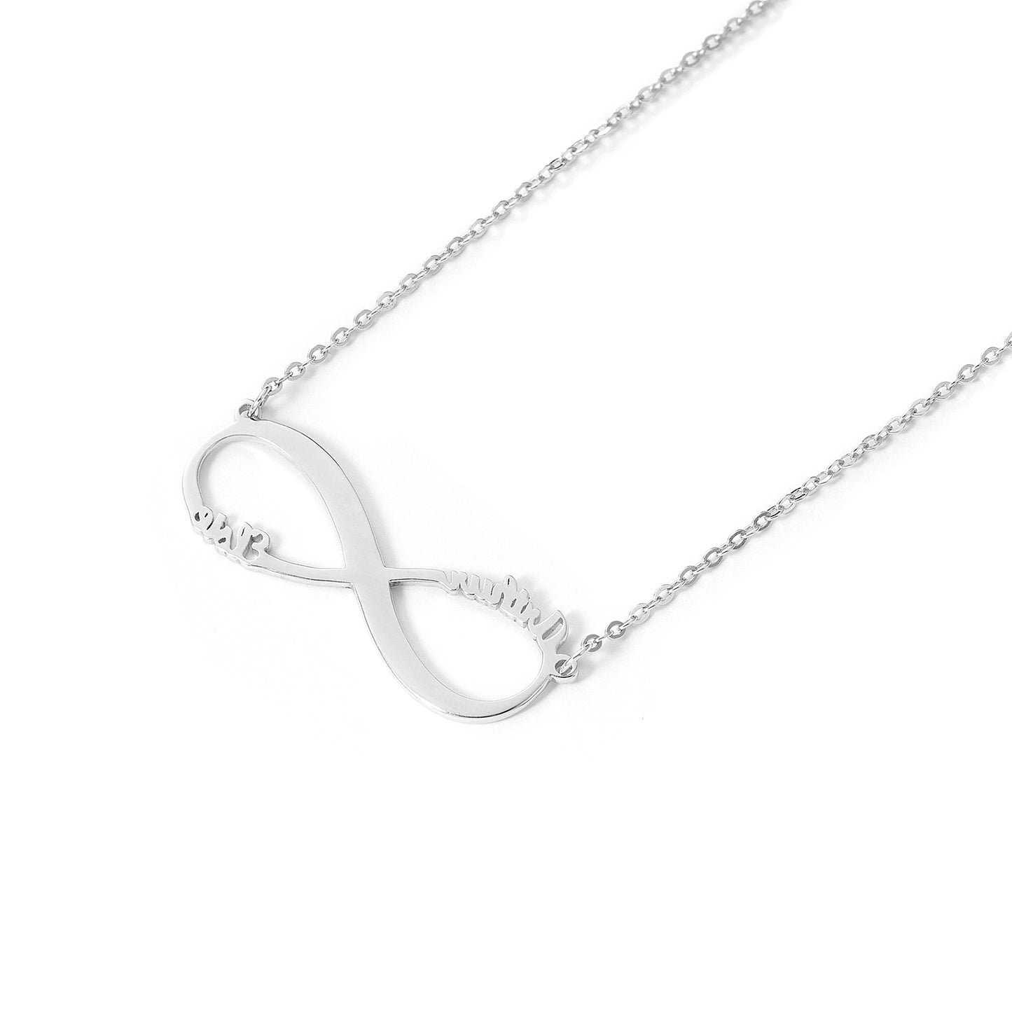 Horizontal Infinity Sterling silver Pendant with 18 inches necklace