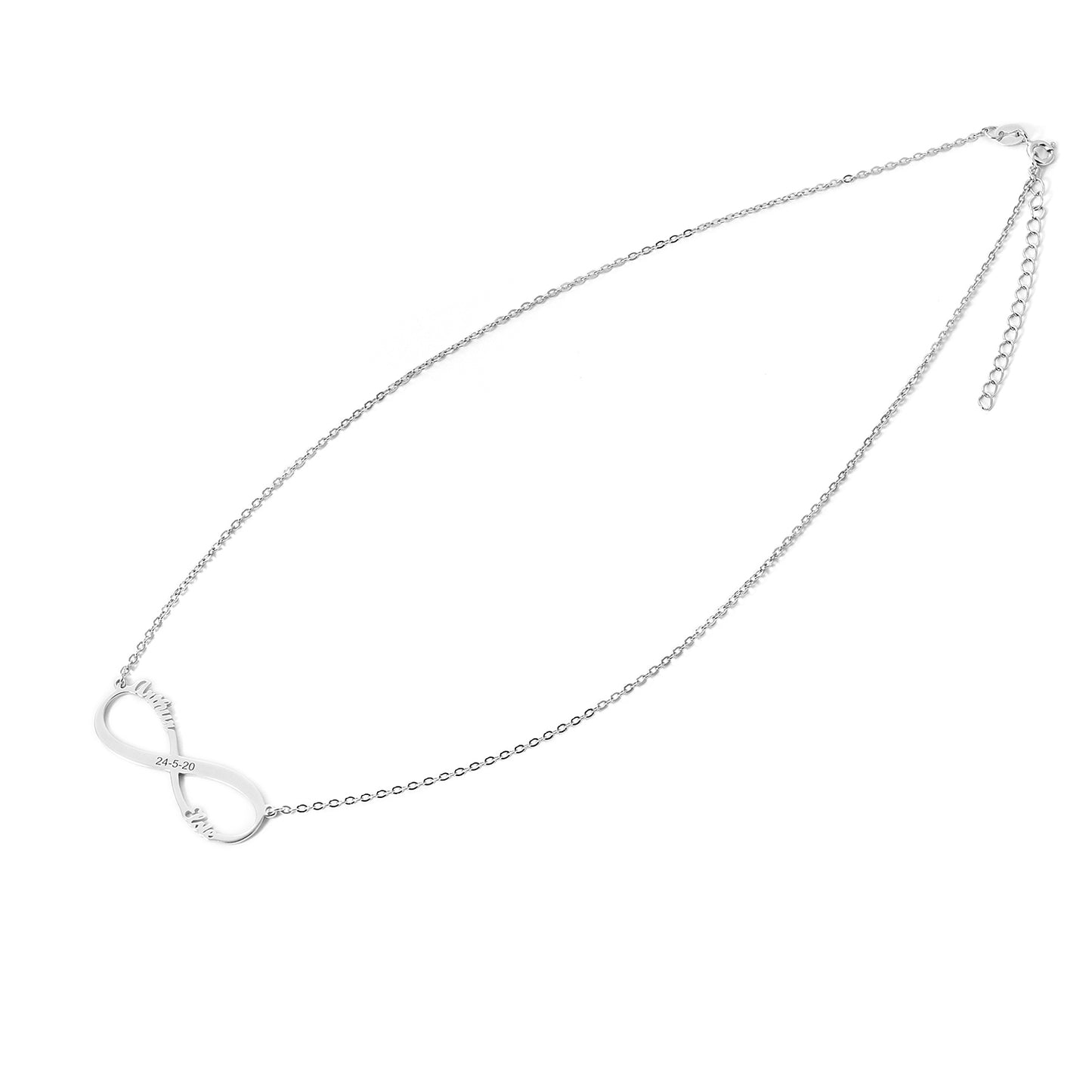 Horizontal Infinity Sterling silver Pendant with 18 inches necklace