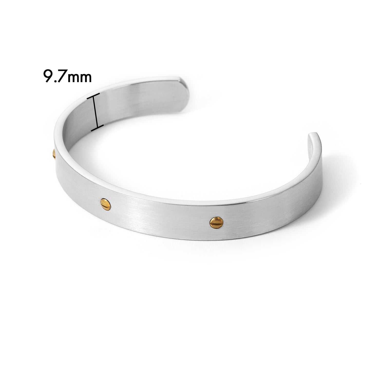 Stainless Steel Flat 10mm Cuff Bangle for Men Bracelet
