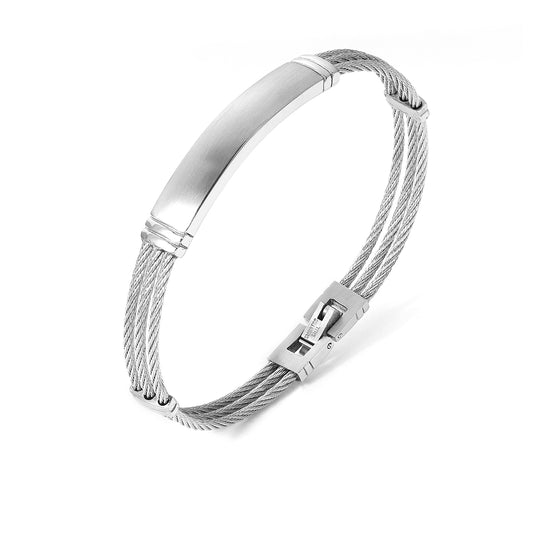 Stainless steel Cord Braclet metal engravable